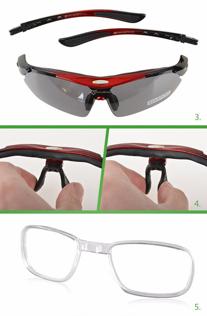 Óculos Ciclismo Polarizado com 5 lentes