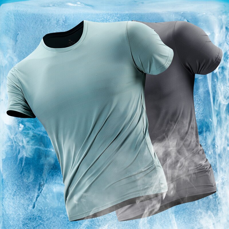 Camiseta Masculina Dry Fit Tecido Seda de Gelo