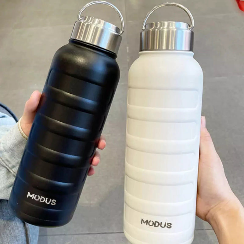 Garrafa Térmica 1 Litro de Aço Inoxidável à vácuo com Alça Dobrável