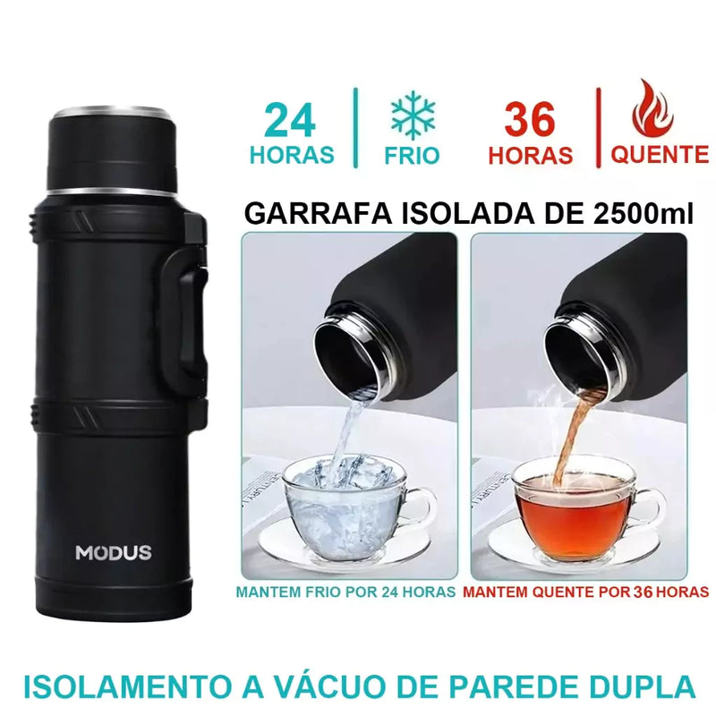 Garrafa Térmica 2400 mL de Aço Inoxidável - Modus Titan