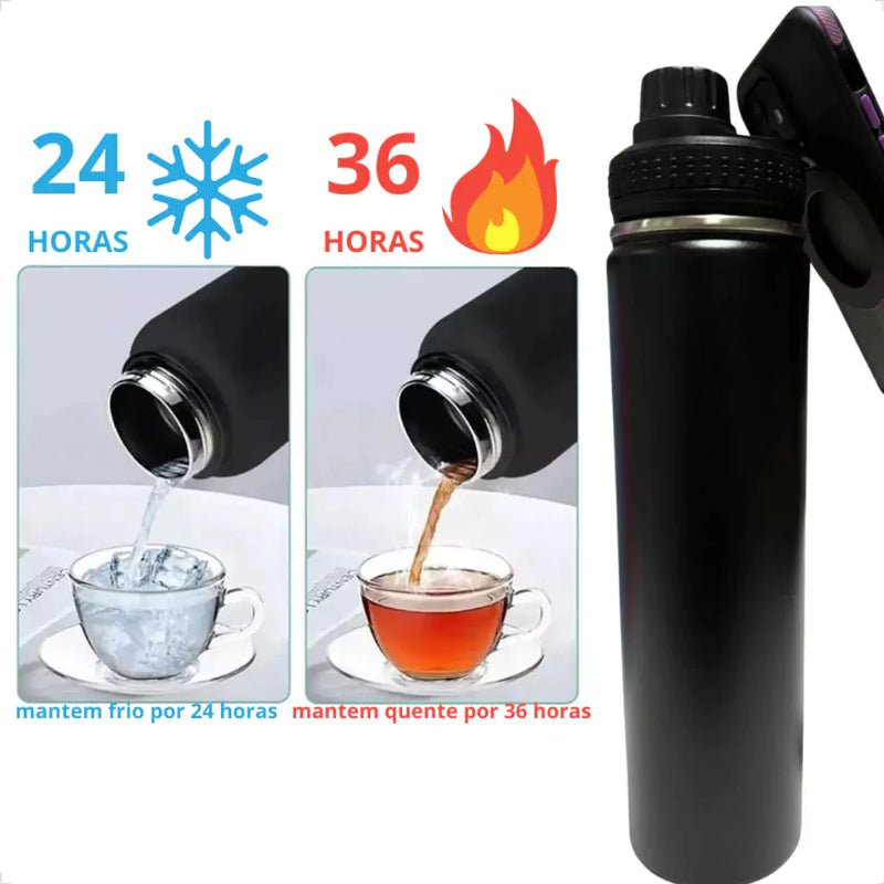 Garrafa Térmica 800ml Com Suporte Magnético Magsafe para Celular - Garraflix