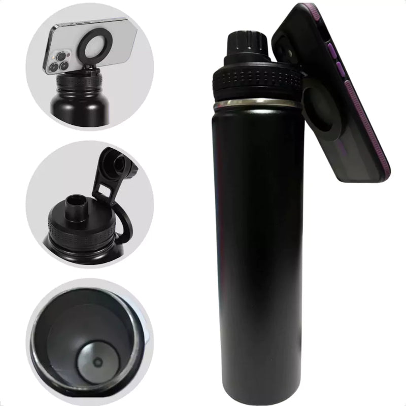Garrafa Térmica 800ml Com Suporte Magnético Magsafe para Celular - Garraflix