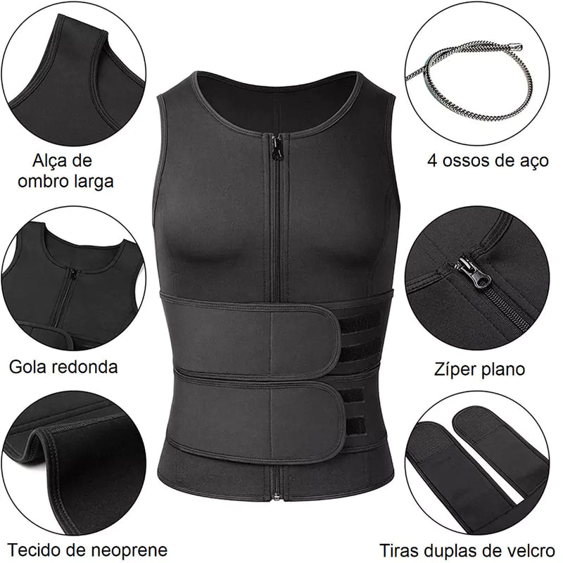 Cinta Modeladora Masculina Efeito Sauna