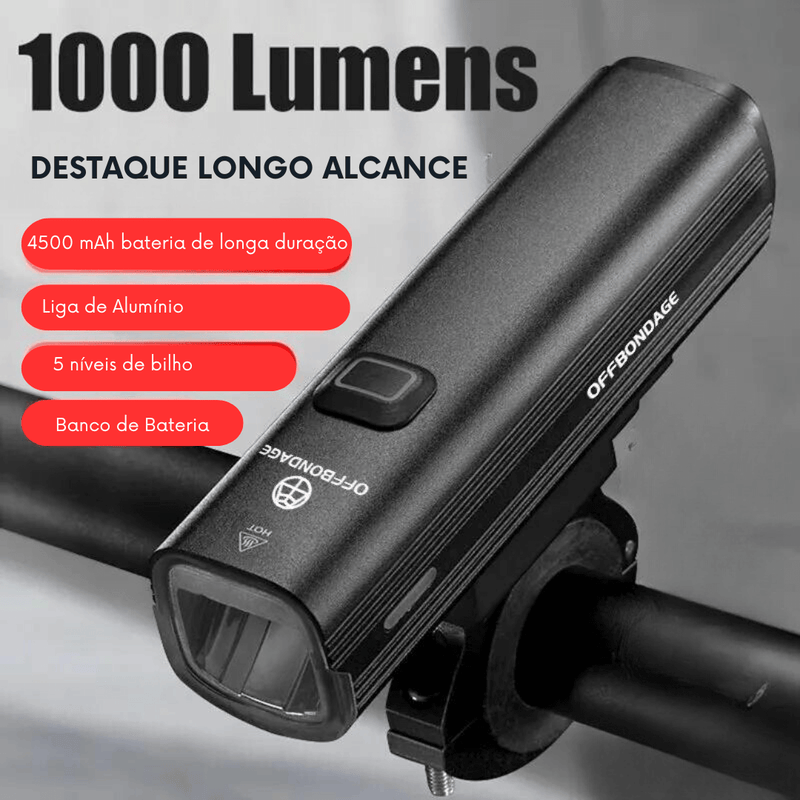 Lanterna para Bike 1000 Lúmens Offbondage