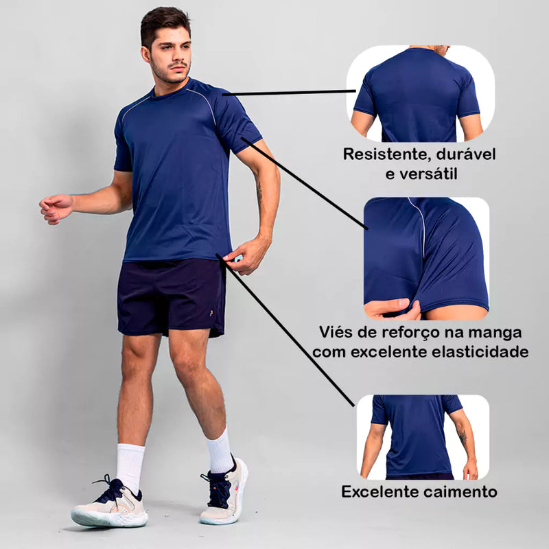 Kit 3 Camisetas Masculinas Dry Fit  Esportivas