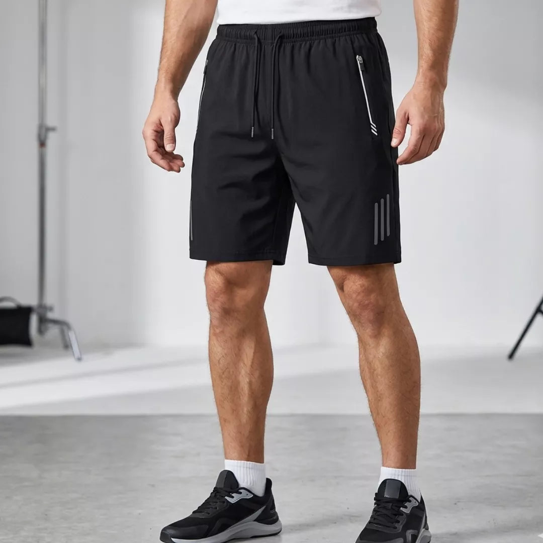 Bermuda masculina seda gelada preta com design moderno