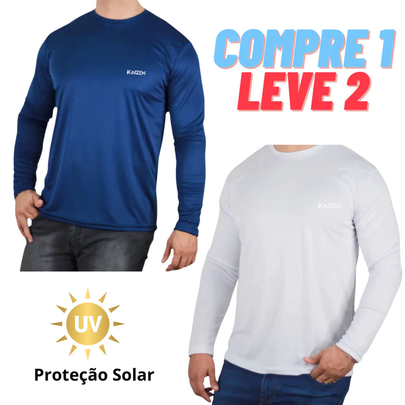 Camiseta UV Masculina Dry Fit com Proteção Solar (Compre 1 Leve 2)