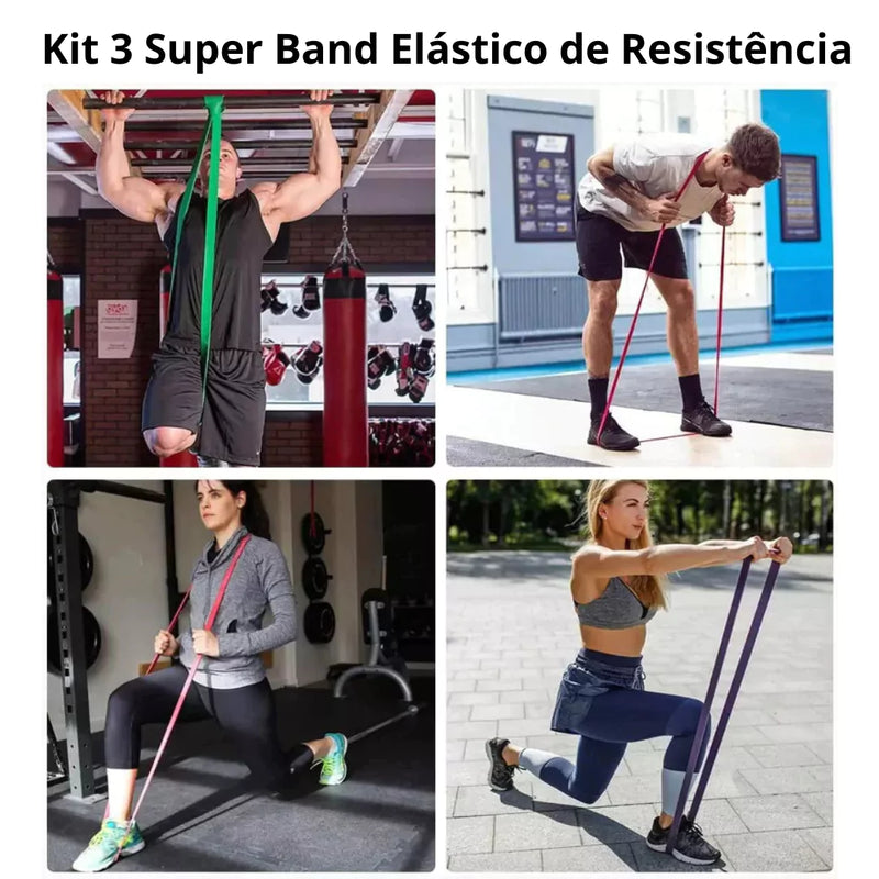 Kit 3 Super Band Elástico de Resistência