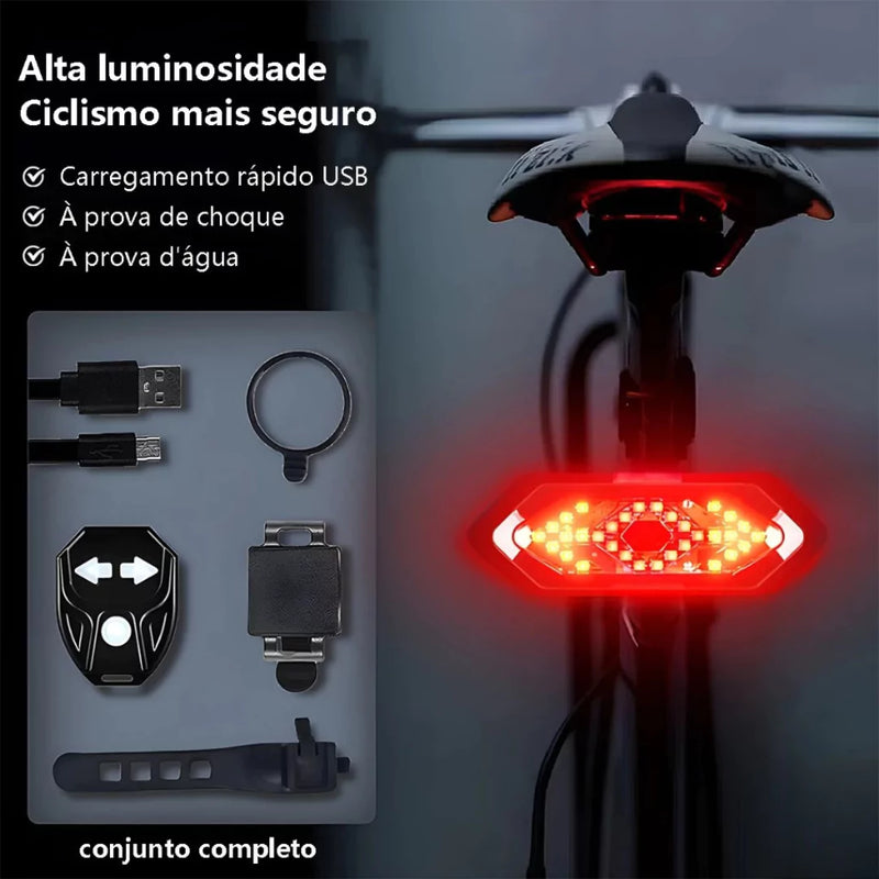 Lanterna Traseira de Bicicleta Com Seta e Controle Remoto