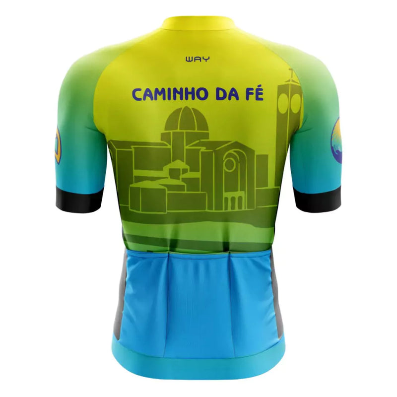 Camisa Ciclismo Masculino Manga Curta com 3 Bolsos traseiros - Caminhos da Fé