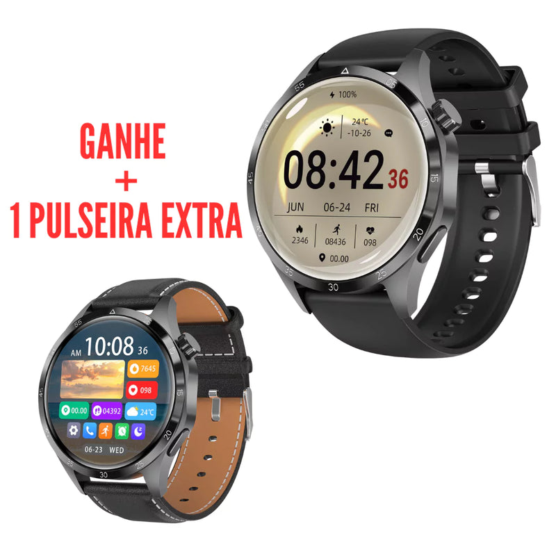 Smartwatch Premium GT4 Pro PLUS + Brinde Pulseira Extra de Couro