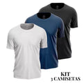 Kit 3 Camisetas Masculinas Dry-Leve