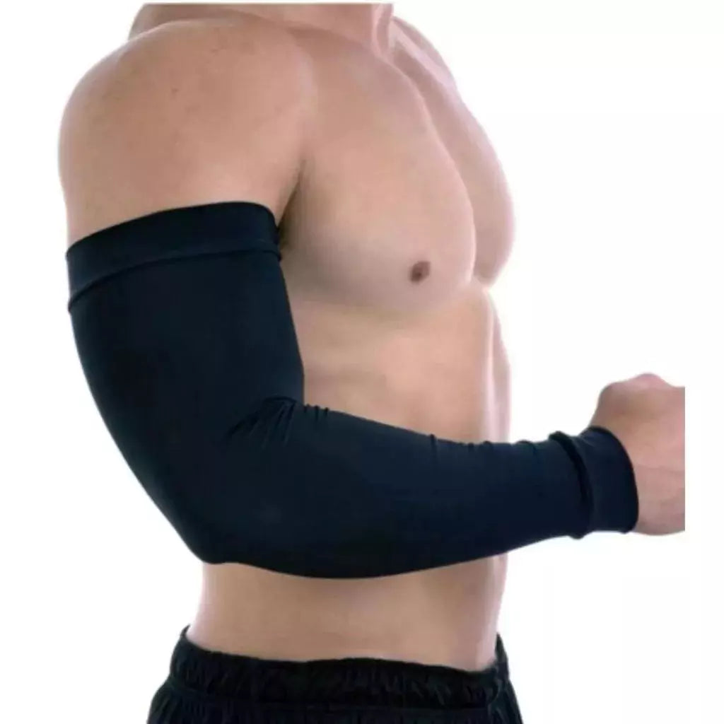 Manguito Proteção Solar UV Pro no braço para corrida e ciclismo